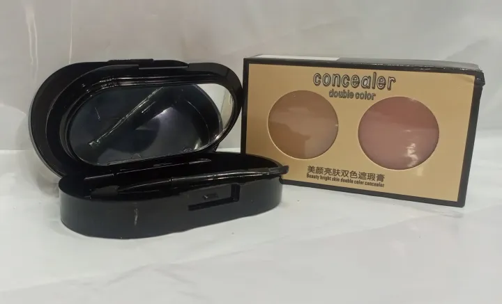 Creamy 2 in 1 Concealer Kit Warm Beige Creamy Concealer + Pale Yellow Sheer Finish Pressed Powder - Image 3