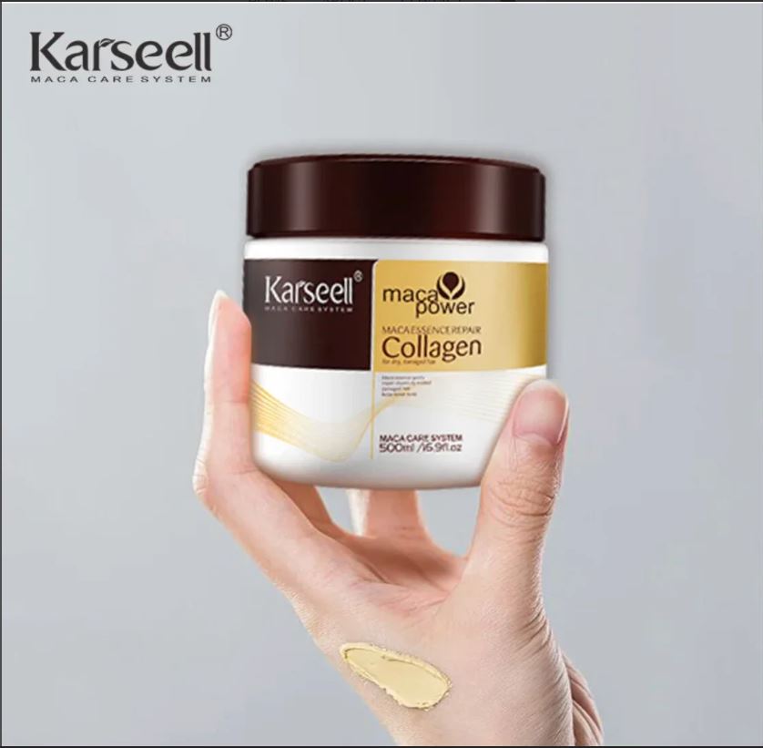 Karseell Collagen Maca Hair Treatment Deep Repair Conditioning Hair Mask Argan Oil Coconut Oil Essence for Dry Damaged Hair All Hair Types 16.90 oz 500ml - Image 3
