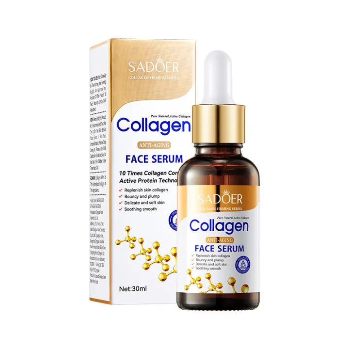 SADOER Collagen Serum skincare Facial Essence Liquid Firming Moisturizing Soothing Nourishing Face Serum Skin Care - 30 ml - Image 7