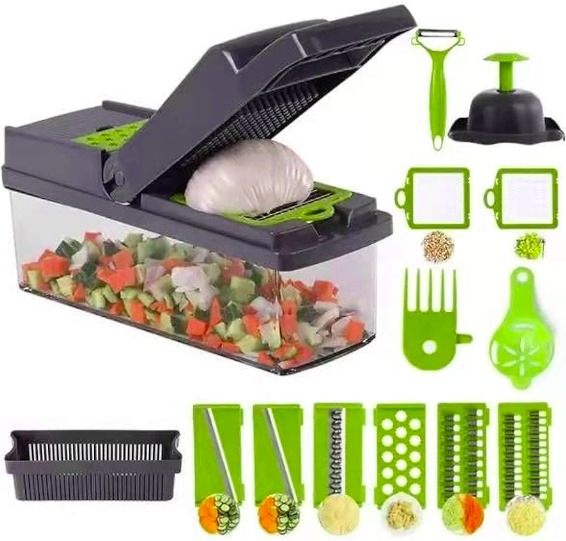 16 IN1 Mandoline Slicer Veggie Food Chopper Vegetable Cutter Tomato Carrot Grater Cheese French Onion Shredders Kitchen Tool - Image 6