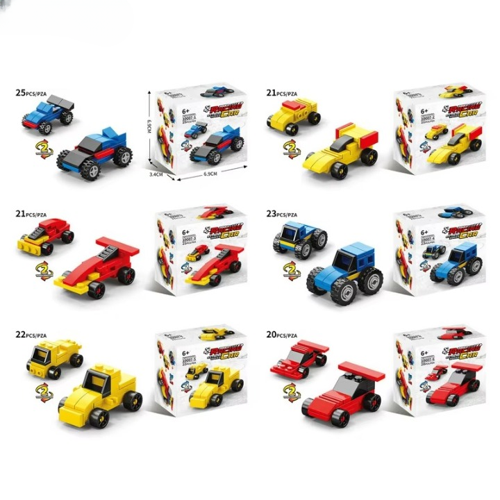 Power Racing Micro Blocks Set 6-in-1 – Mini Building Brick Racing Vehicles for Kids, Creative DIY Construction Toy Set with 6 Unique Race Car Models, Educational and Fun - Image 4