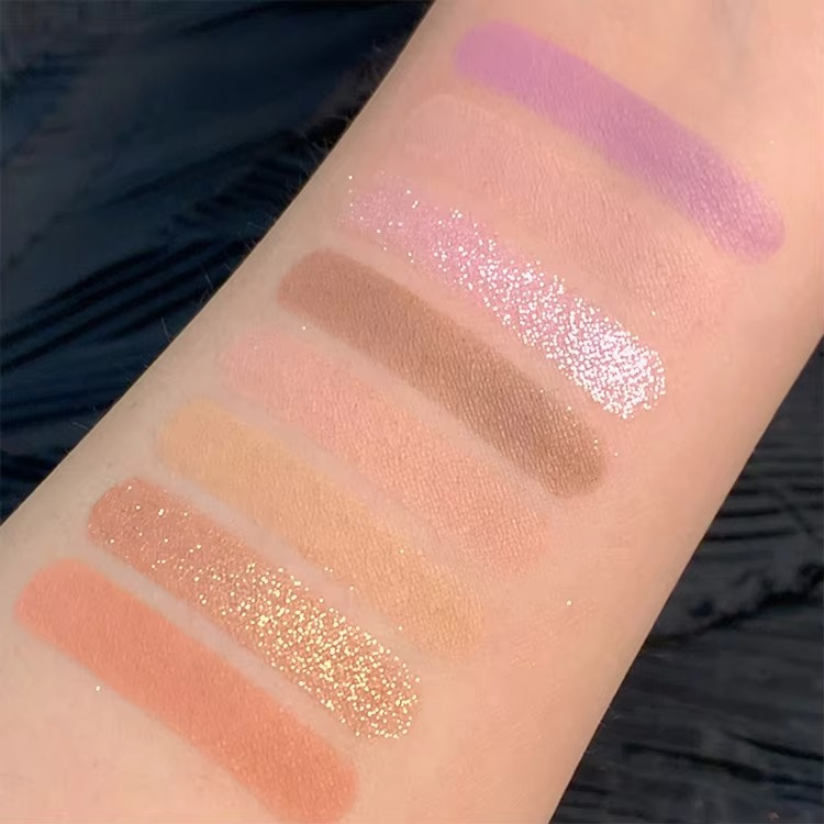 08 Colors Biya Star Flash Eight-Color Eye Shadow Palette Matte Pearl Light Fine Color Milk Tea Earth Niche Glitter Eye Shadow - 8 colors Korean Trending Eye Shadow Palette - Image 5