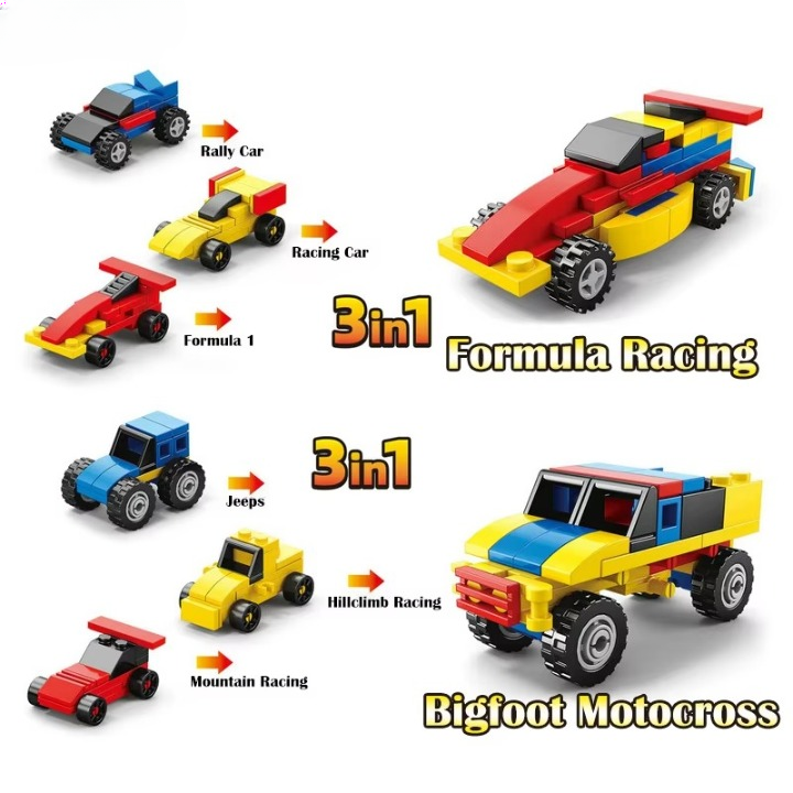 Power Racing Micro Blocks Set 6-in-1 – Mini Building Brick Racing Vehicles for Kids, Creative DIY Construction Toy Set with 6 Unique Race Car Models, Educational and Fun - Image 5