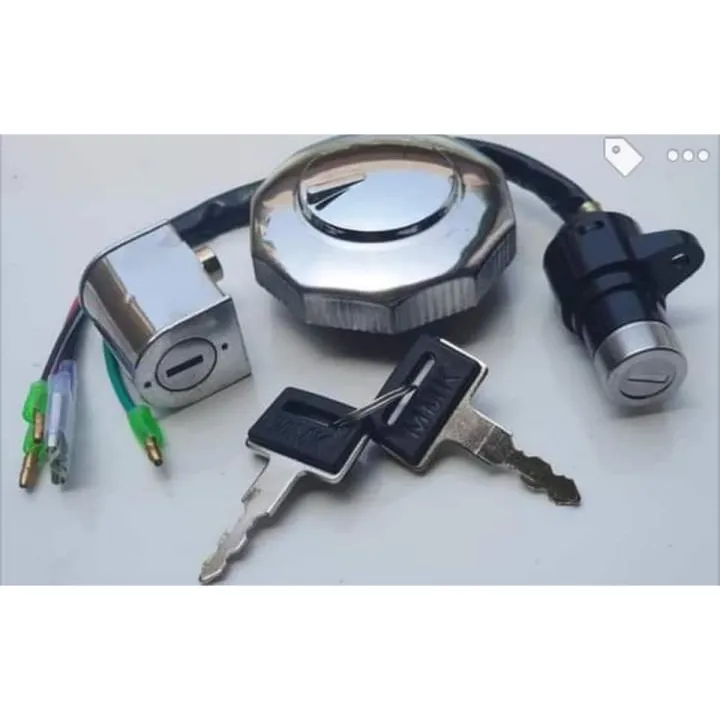 03 Pcs Lock Set For CD-70 Motorcycle and China Bike - 3 in 1 Lock Set - Best Quality Lock Set For Bike - Image 3