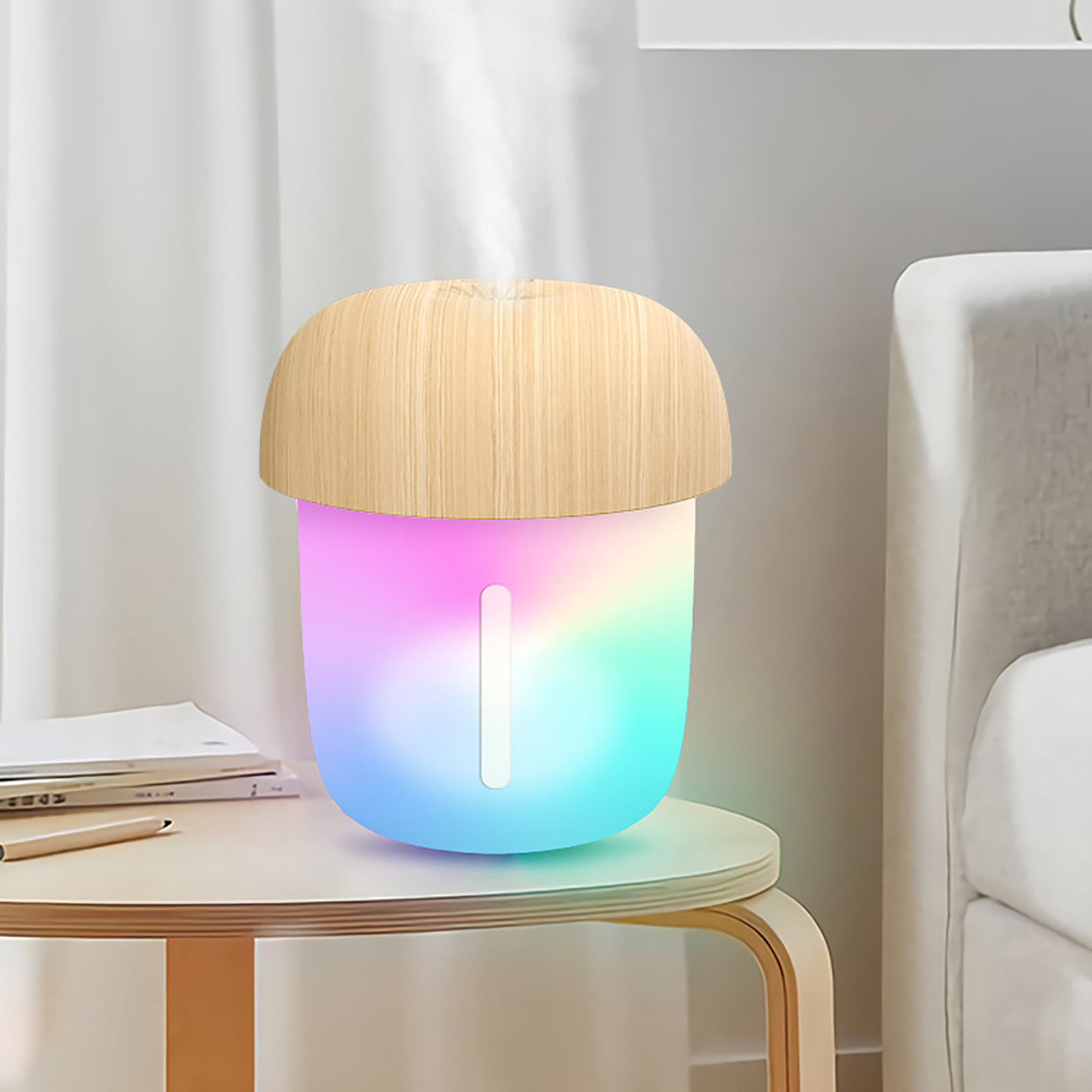 Mushroom Shape Humidifier Portable Mini Humidifier Direct usb current Aroma Diffuser Cool Mist 300ml (With box) - Image 3
