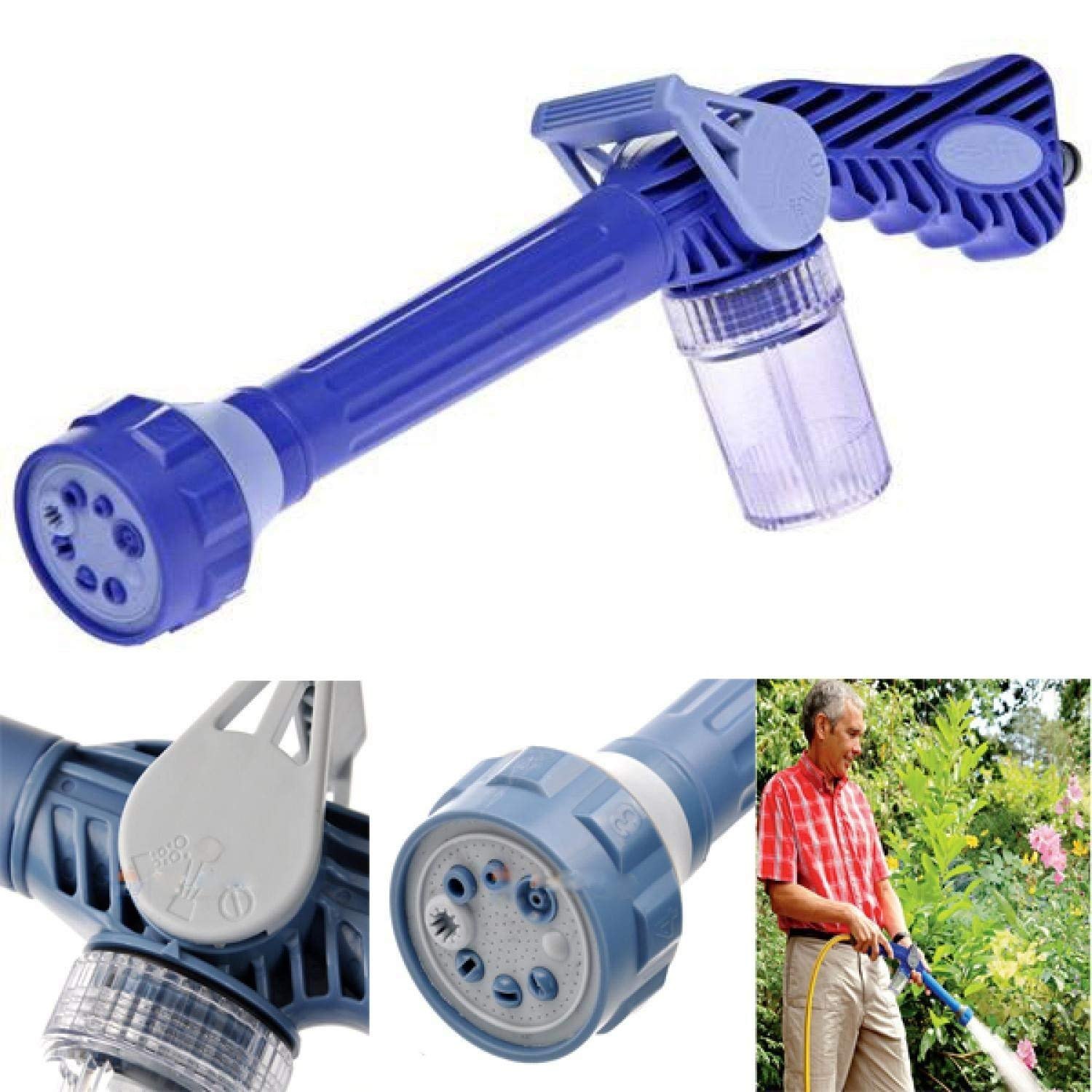 Ez Jet Water Canon 8 In 1 Turbo Water Spray - For Car & Bike Washing, Gardening - Best Quality Water Spray ( Random Color ) - Image 2