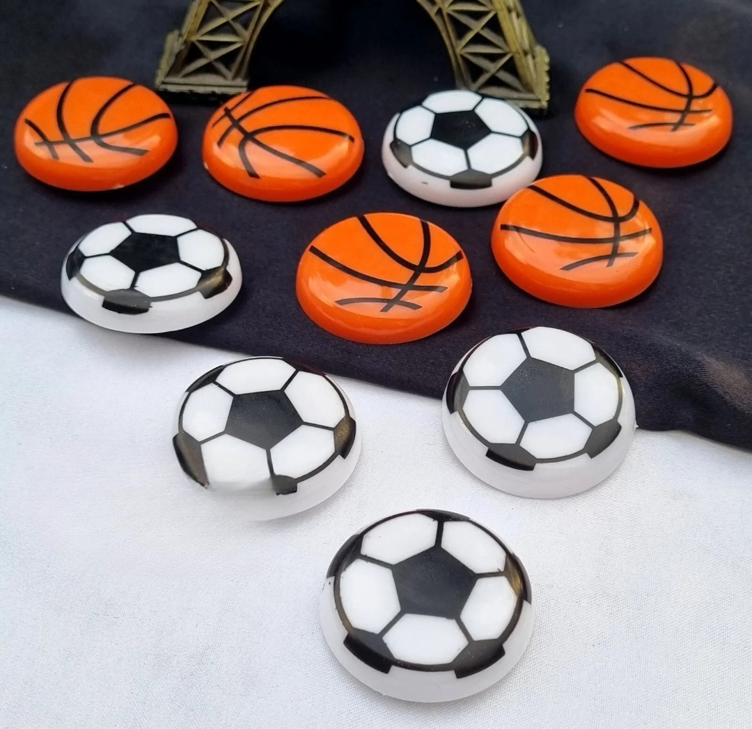 Basketball & Football Refrigerator Magnets - Set of 10 Durable Sports-Themed Decorative Magnets (1.5 x 1.5 Inches) - Image 4