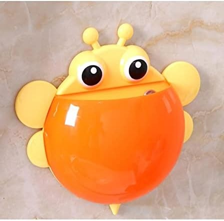 Bee Shaped Plastic Toothbrush Holder with Suction Hook - Cute Wall Mounted Toothbrush Stand for Kids & Travel (Random Colors) - Image 5