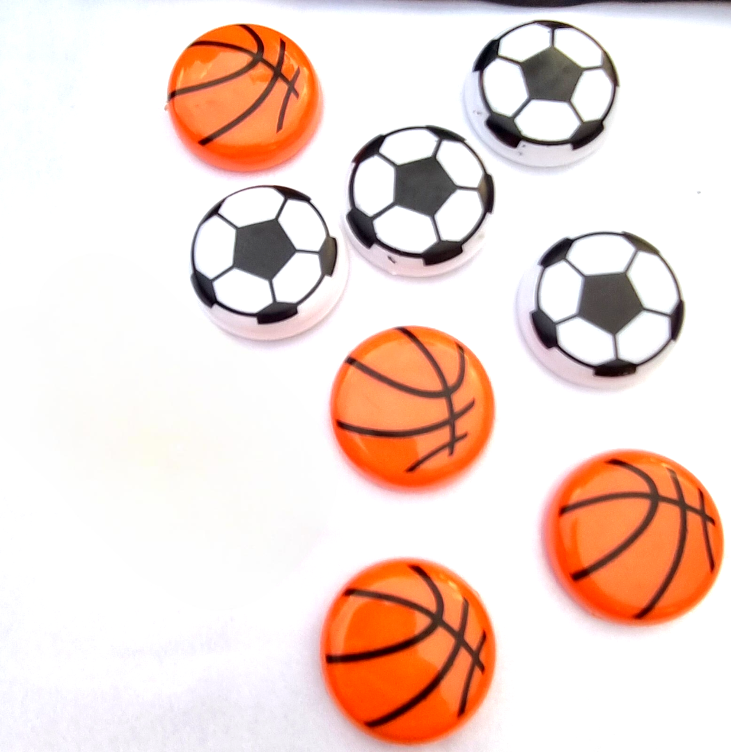 Basketball & Football Refrigerator Magnets - Set of 10 Durable Sports-Themed Decorative Magnets (1.5 x 1.5 Inches) - Image 8