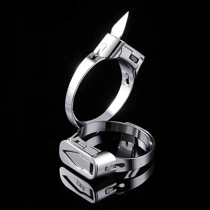 Stainless Steel Self-Defense Ring with Hidden Blade - Adjustable Mini Knife Ring for Personal Safety - Wearable Concealed Protection Tool for Men & Women - Image 10