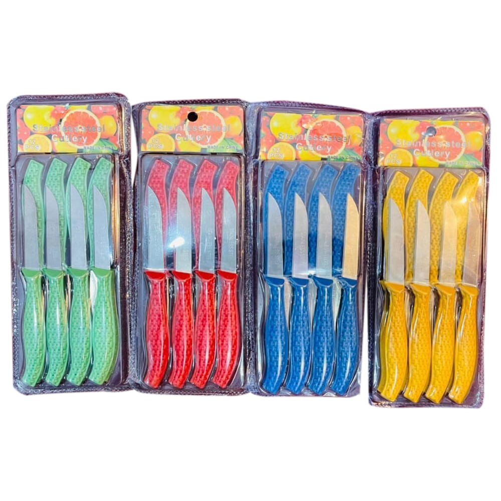 12Pcs Mini Stainless Steel Knife Set - Compact 14.5cm Carbon Steel Knives for Daily Cutting & Chopping (Random color) - Image 5