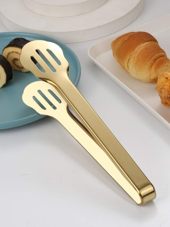 Mini Stainless Steel Food Serving Tong - 6 Inch Strainer Tong with 28-Hole Flat Head for Salad, Ice Cubes, Pastries, Frying & Tea - Image 13