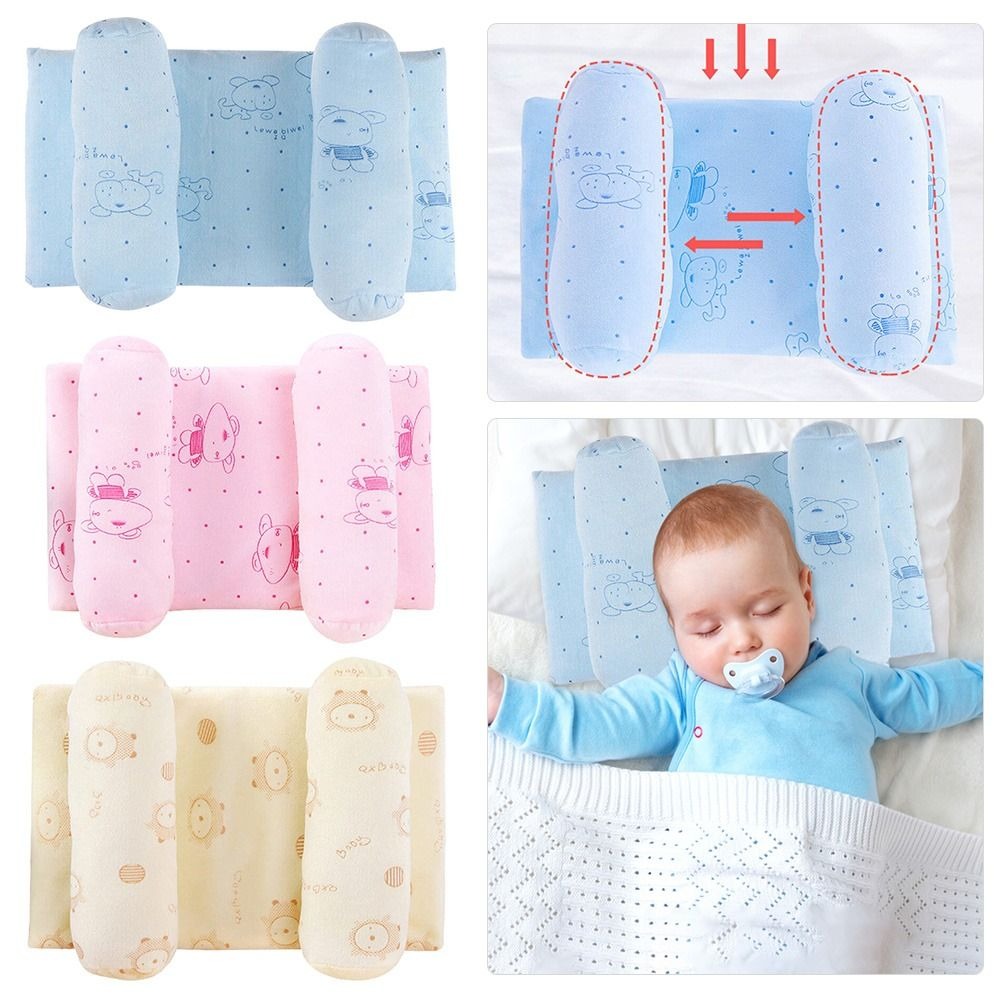 Soft Head Shaping Newborn Pillow for Flat Head Prevention, Breathable & Portable Infant Cushion - Baby Head Shaping Pillow - Adjustable Newborn Baby Head Shaping Pillow ( Random Color & Design ) - Without Box - Image 5