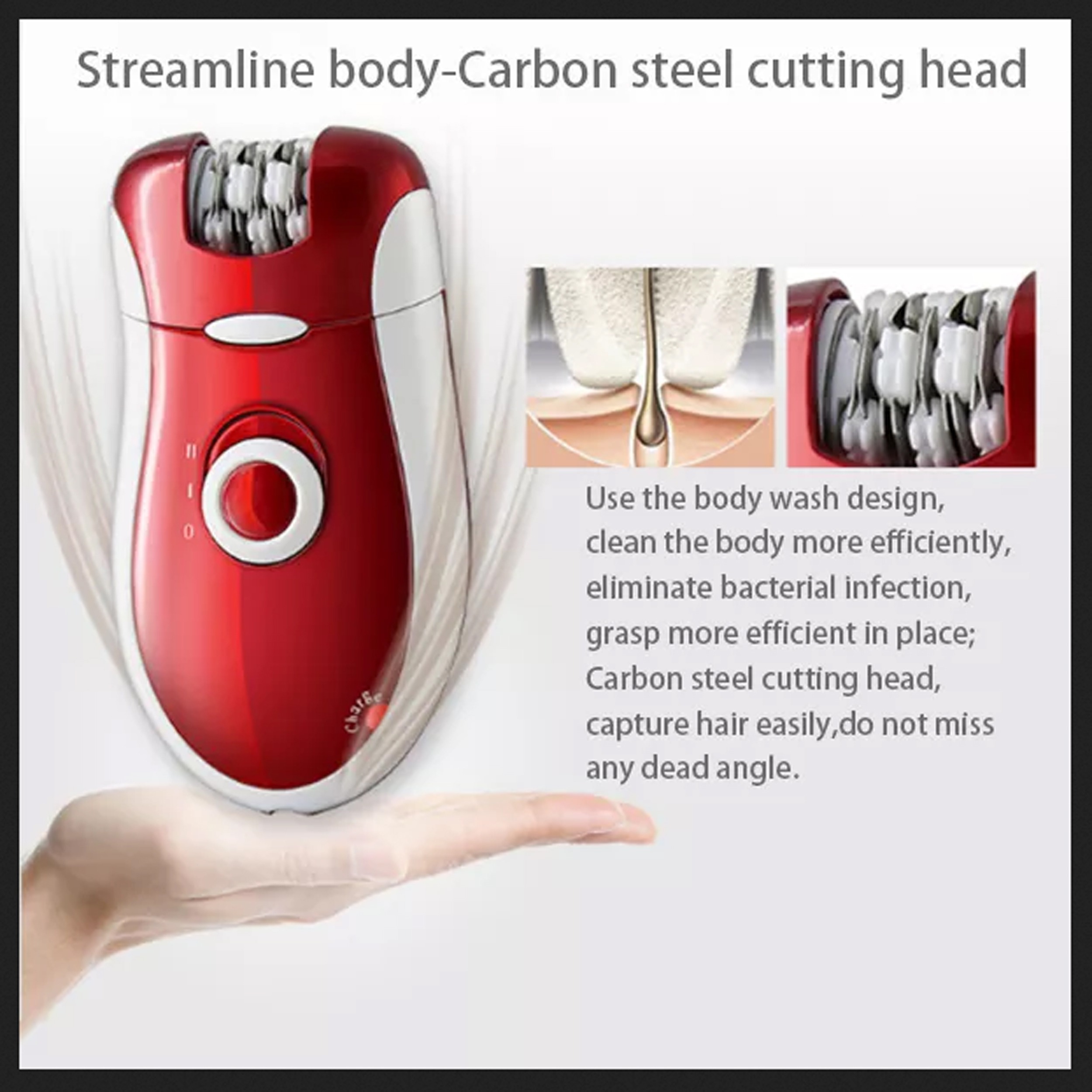 Kemei KM-3068 - Rechargeable 3-in-1 Epilator Hair Removal Device for Women - Electric Shaver & Trimmer Set with Multiple Heads, Smooth Skin Care Tool for Face, Arms, Legs & Sensitive Areas - Image 8