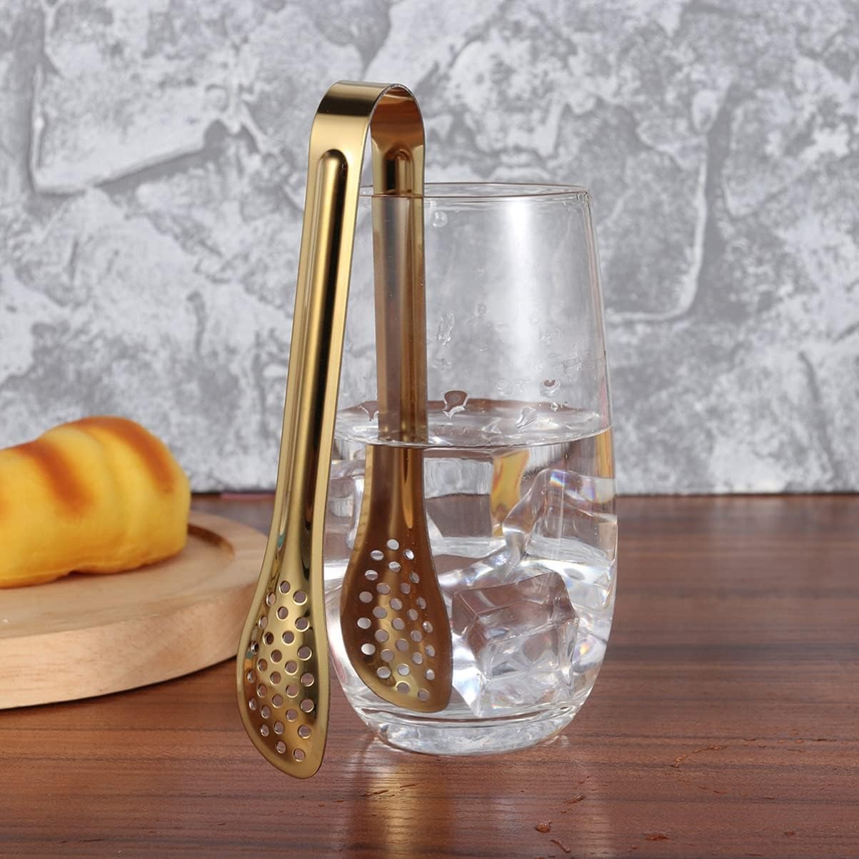 Mini Stainless Steel Food Serving Tong - 6 Inch Strainer Tong with 28-Hole Flat Head for Salad, Ice Cubes, Pastries, Frying & Tea - Image 9