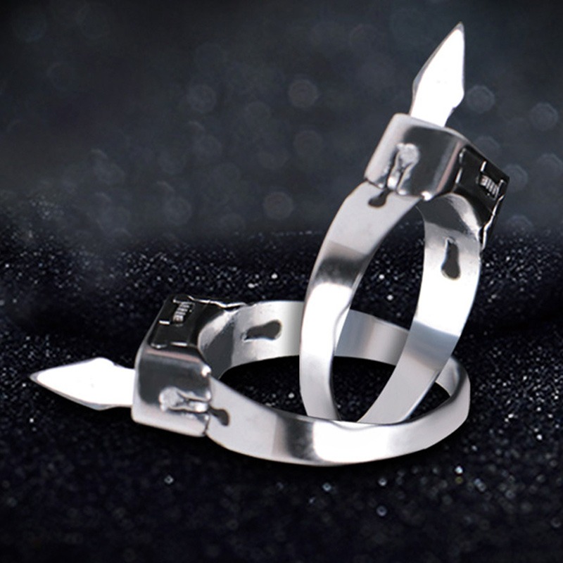 Stainless Steel Self-Defense Ring with Hidden Blade - Adjustable Mini Knife Ring for Personal Safety - Wearable Concealed Protection Tool for Men & Women - Image 6