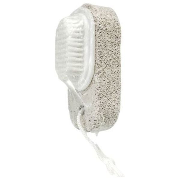 Foot Care Pumice Stone For Feet For Feet Hands And Body Dead Skin Remover Tool | Pumice Foot Grinding Stone Two Piece Set to Remove Dead Skin Calluses Clean Stone Nail Brush to Remove Dirt - 02 PCs - Random Color - Image 3