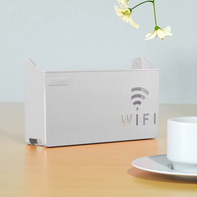 WiFi Router Shelf & Cable Organizer - Wall-Mount ABS Plastic Storage Box for Routers, Power Strips & Cables (Random Colors) - Image 9