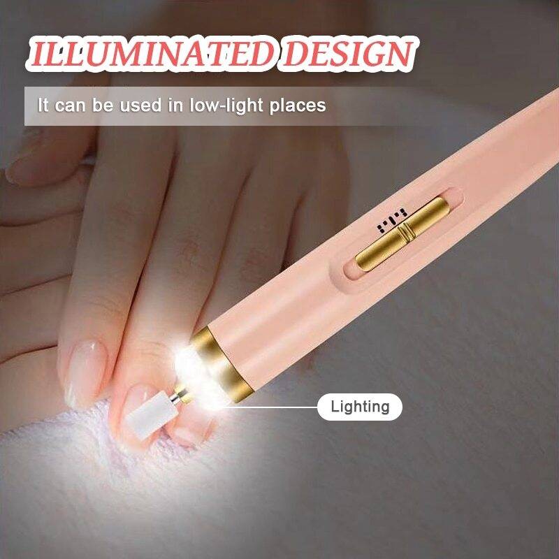 5 IN 1 Professional Manicure Nail | Salon Nail Finishing Touch | Nail Grinding, Burnishing Machine | Full Manicure and Pedicure Tool - Random Color - Image 5