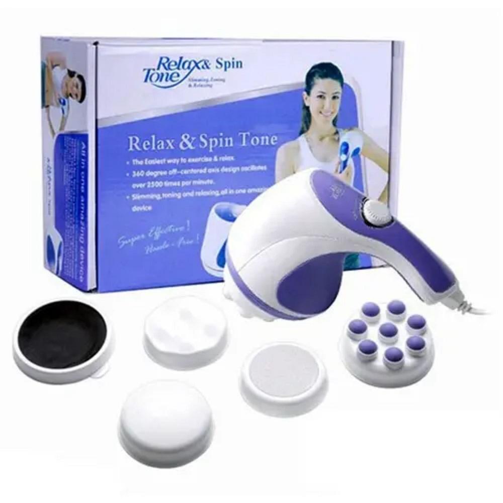 4 in 1 Relax & Spin Tone Vibration Electric Massager / Electronic Relax and Spin Body Massager with Different Heads - Image 3