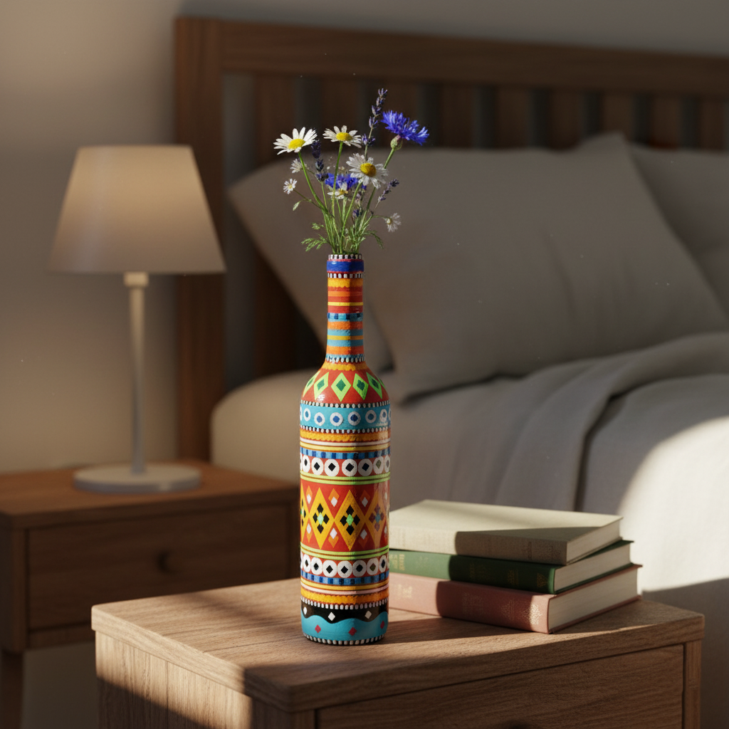 Truck Art Decorative Glass Bottle Vase 750ml - Image 4