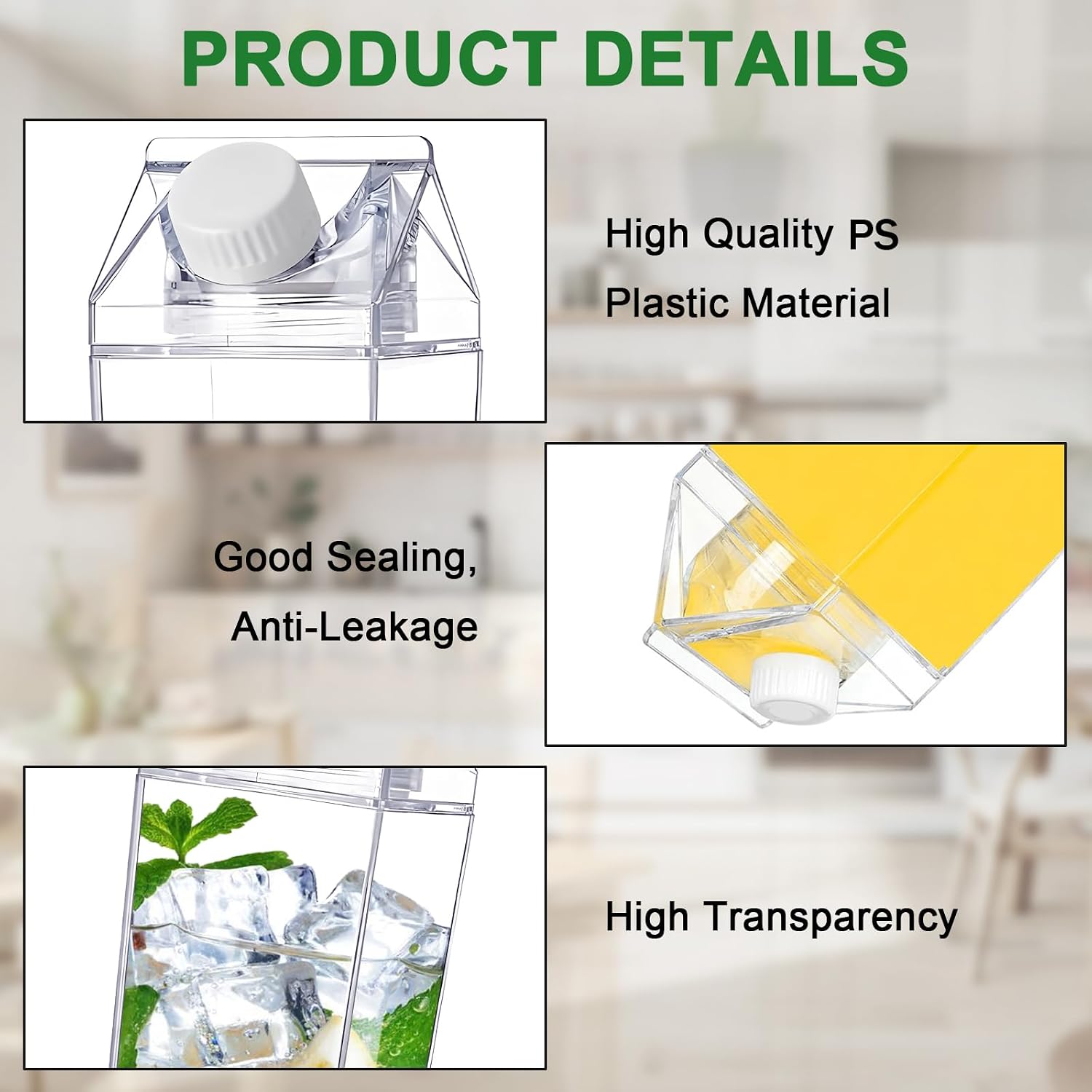 Transparent Acrylic Water Bottle 1 Litre