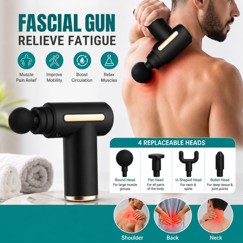 Massage Gun 4 in 1 – 6 Speeds