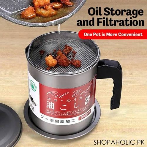 1.4L Oil Filter Pot with Stainless Steel Strainer