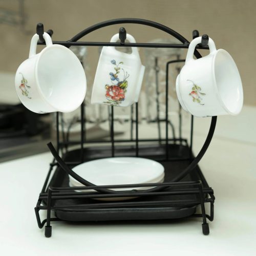 Metal Cup & Glass Stand Rack – Countertop Organizer