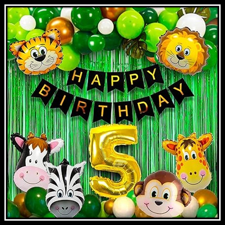 Jungle Theme Birthday Decoration Set 52 Pcs