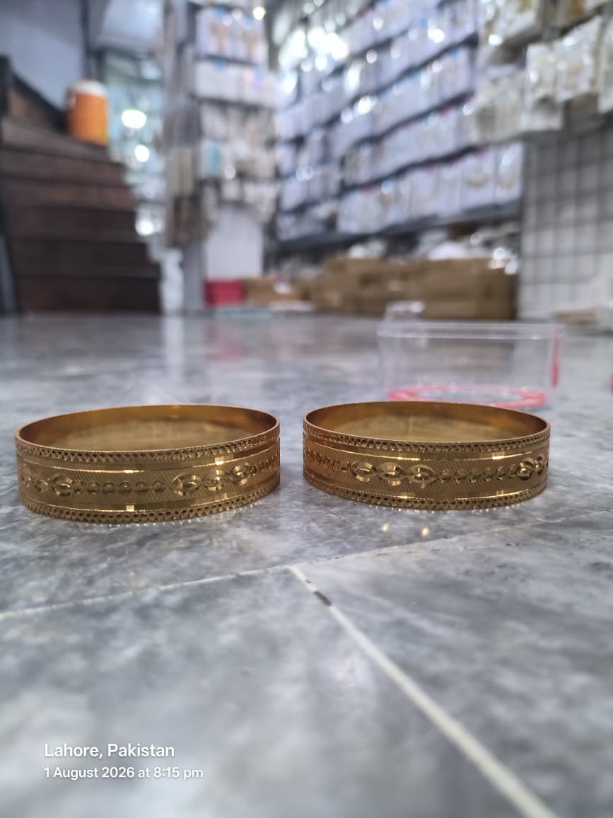 Royal Mughal Gold Plated Bangles – Set of 2 - Image 4