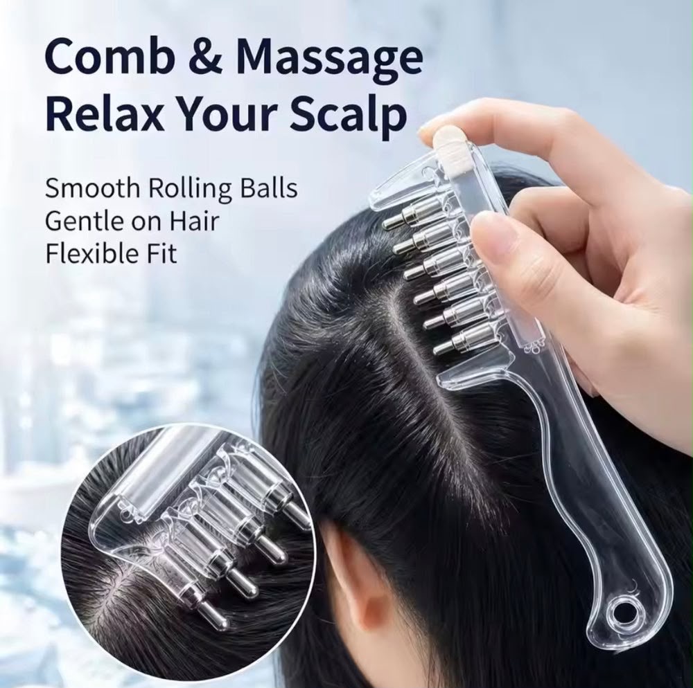 Scalp Massager Comb with Rolling Balls