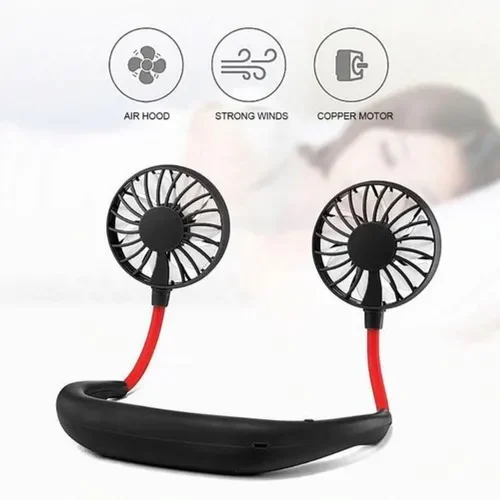Rechargeable 3-Speed Hanging Neck Fan – Hands-Free - Image 4