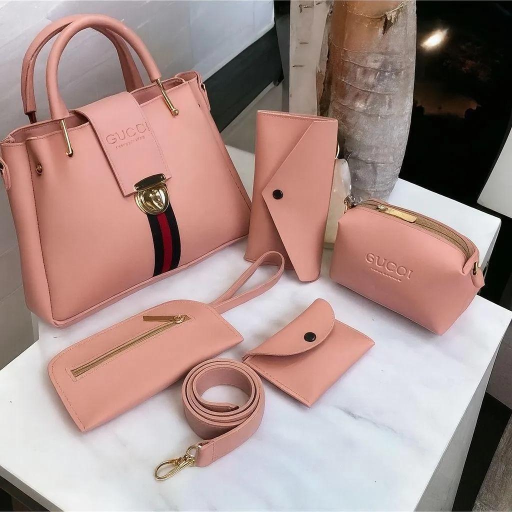 5-Piece Women's Handbag Set – Shoulder, Tote, Crossbody & Wallet - Image 4