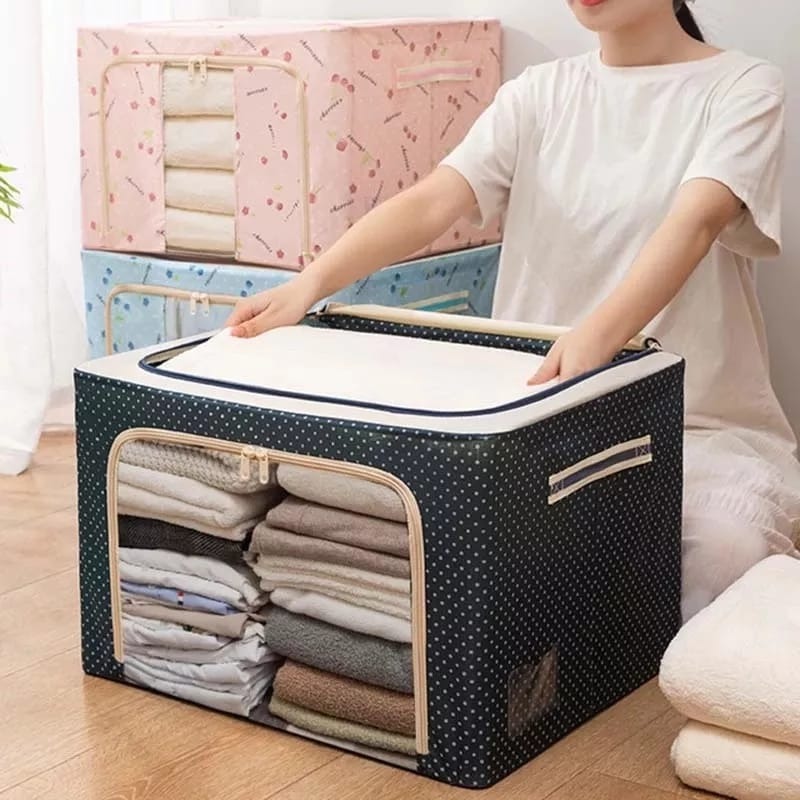 Foldable Metal Frame Clothes Storage Organizer - Image 4
