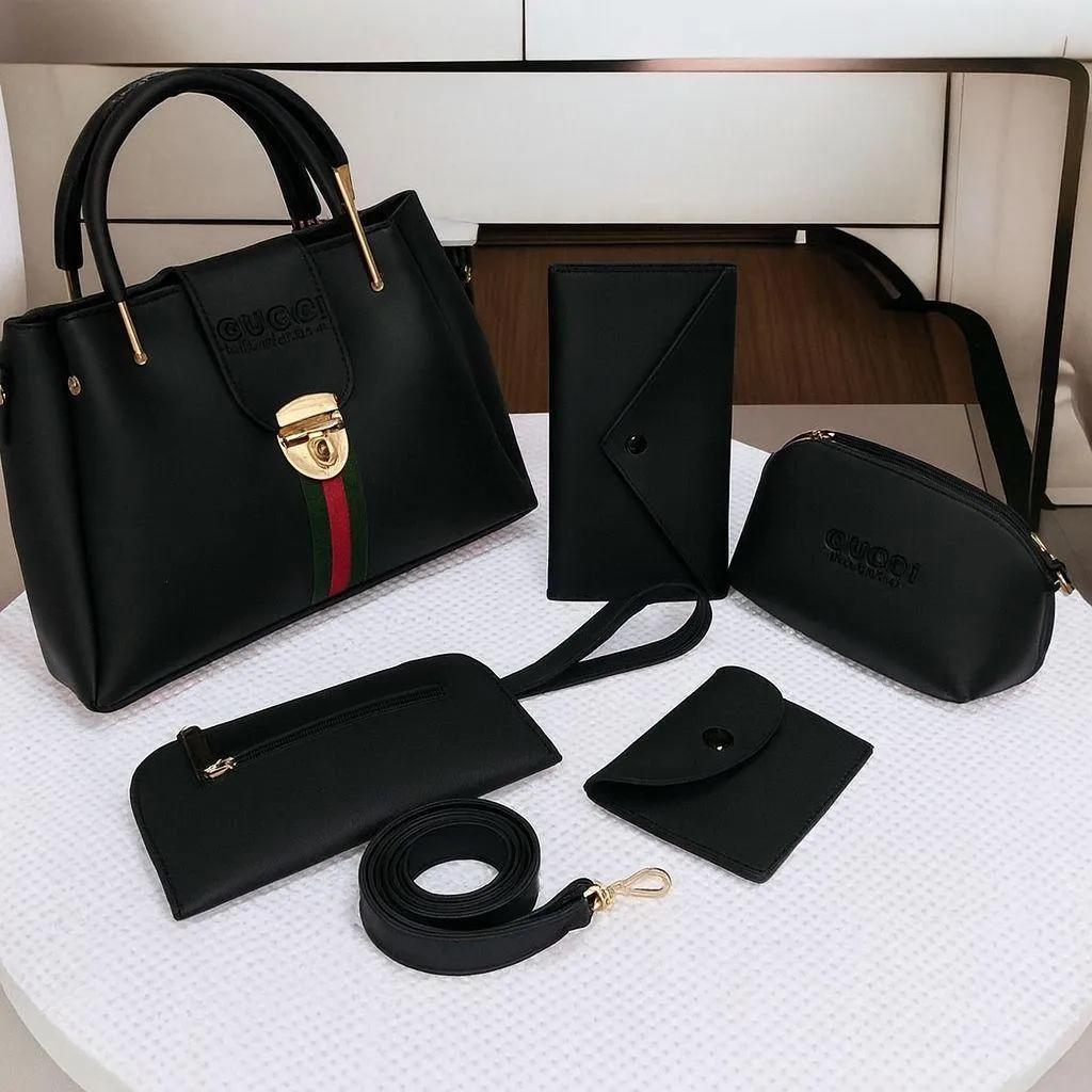 5-Piece Women's Handbag Set – Shoulder, Tote, Crossbody & Wallet - Image 3