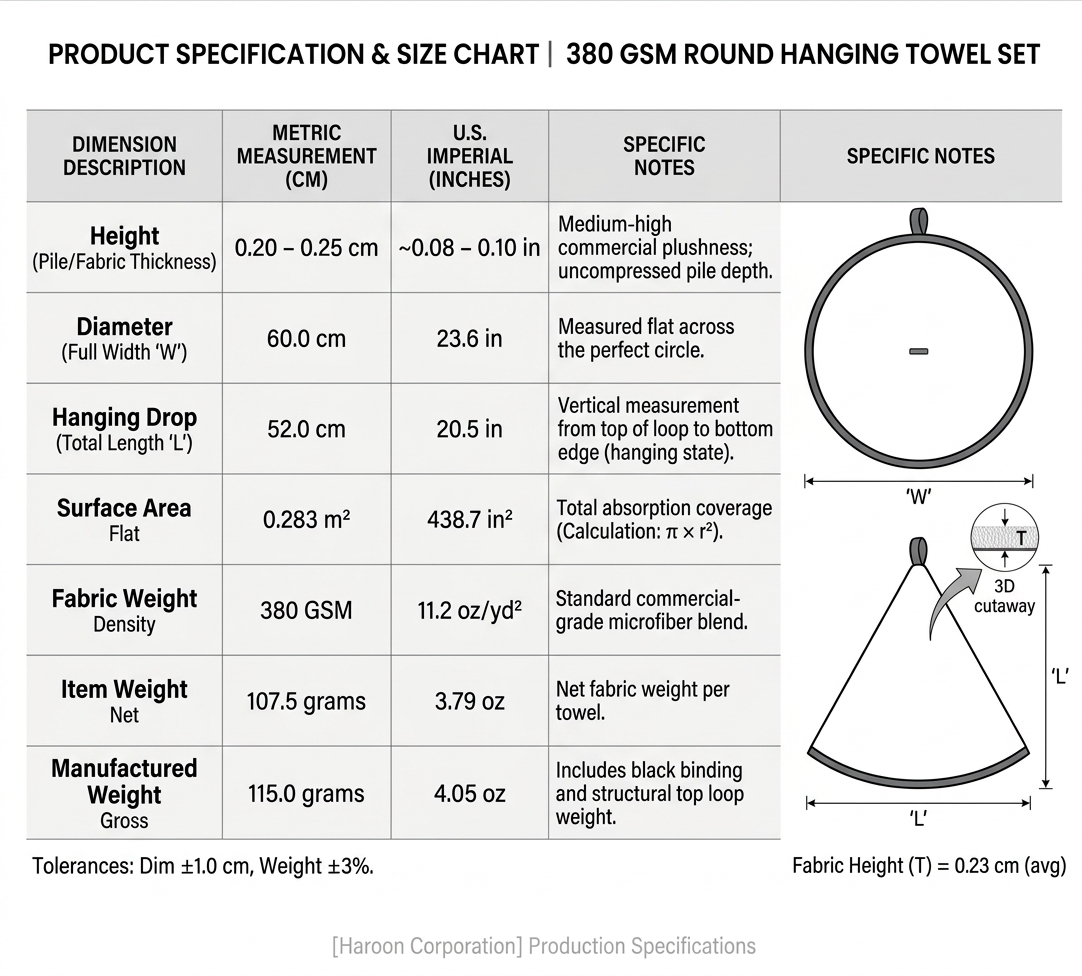 Round Kitchen Towel with Hanging Loop