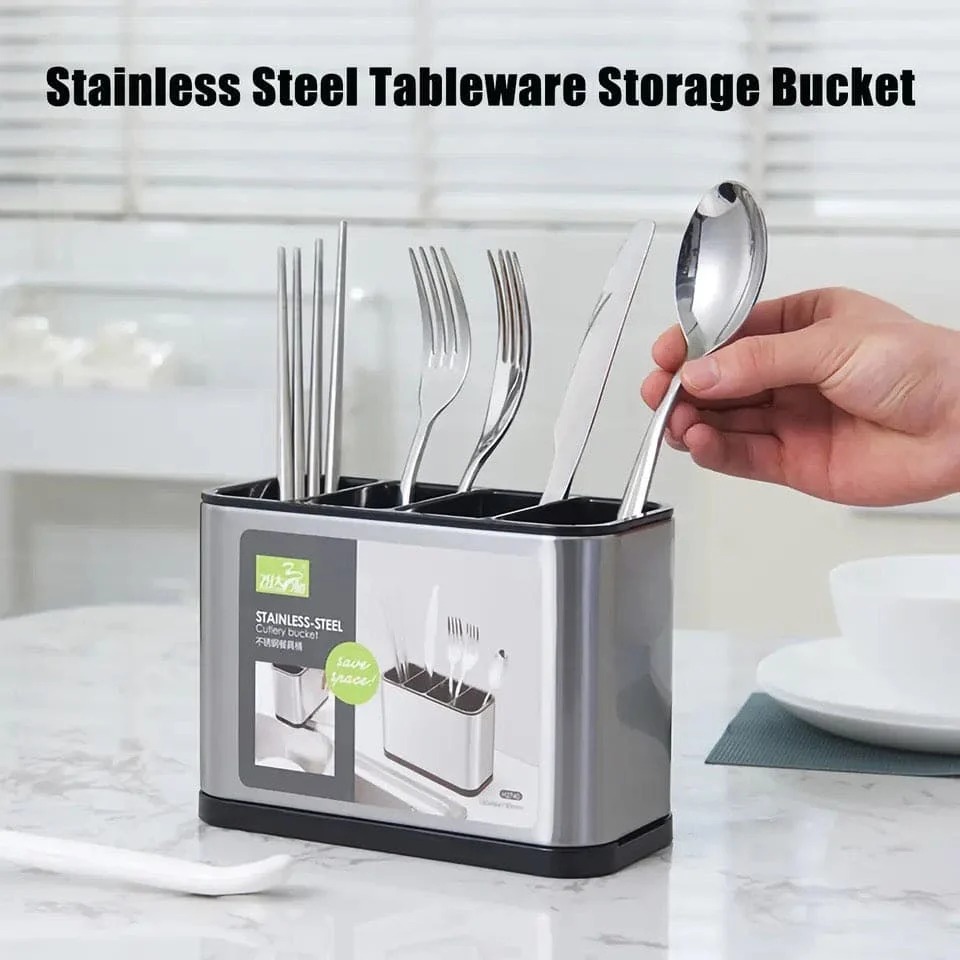 Stainless Steel Cutlery Holder Bucket