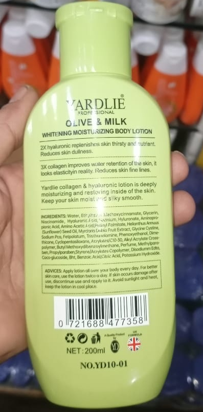 Yardlie Olive Moisturizing Body Lotion 200ml - Image 3