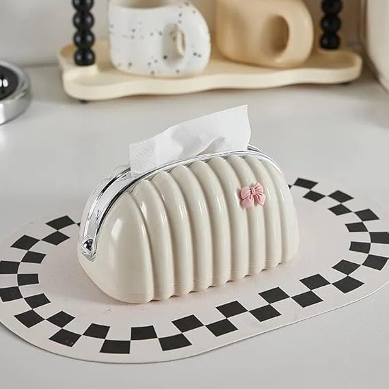 Decorative Shell Tissue Box Case – Modern Napkin Holder - Image 2