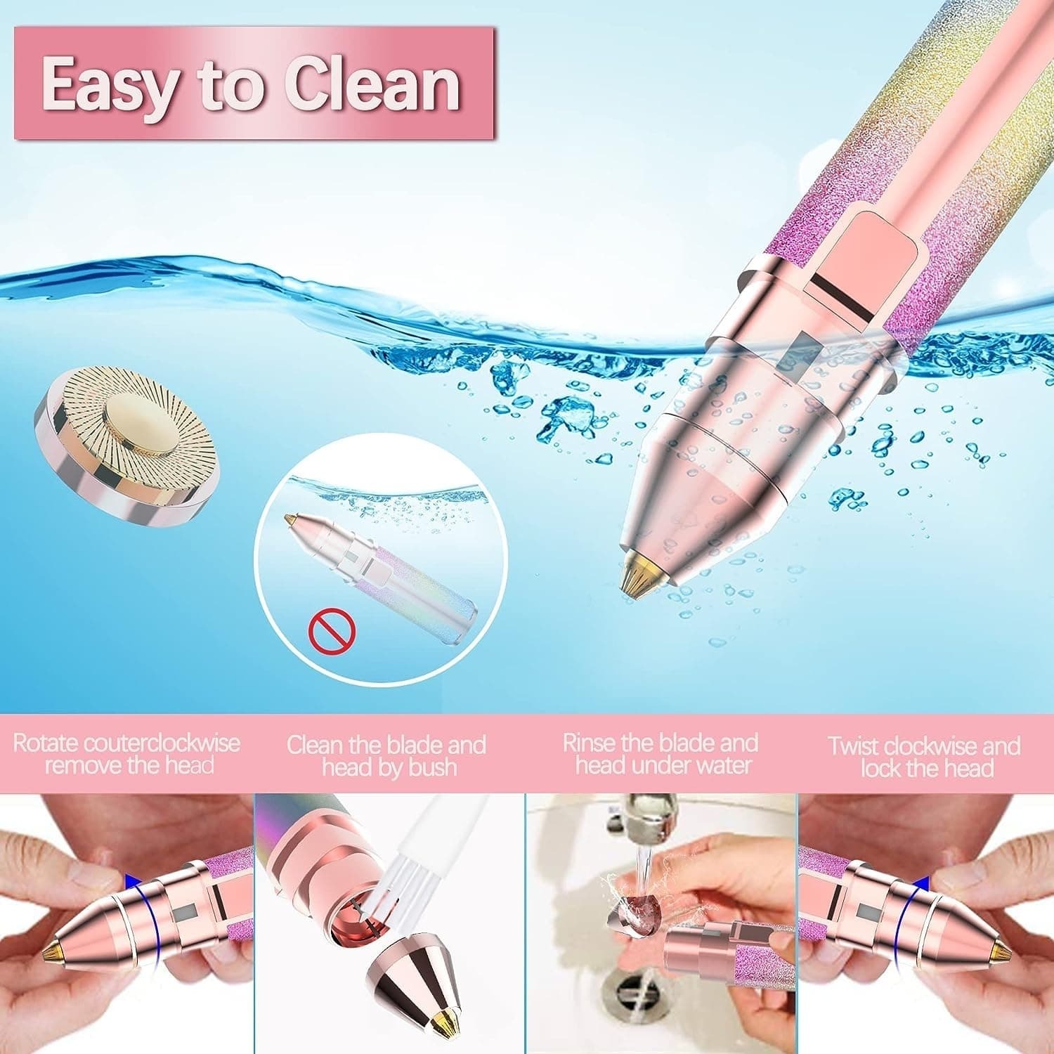 Precision Electric Eyebrow Trimmer with LED Light - Image 2