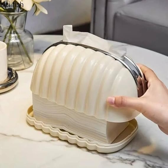 Decorative Shell Tissue Box Case – Modern Napkin Holder - Image 3