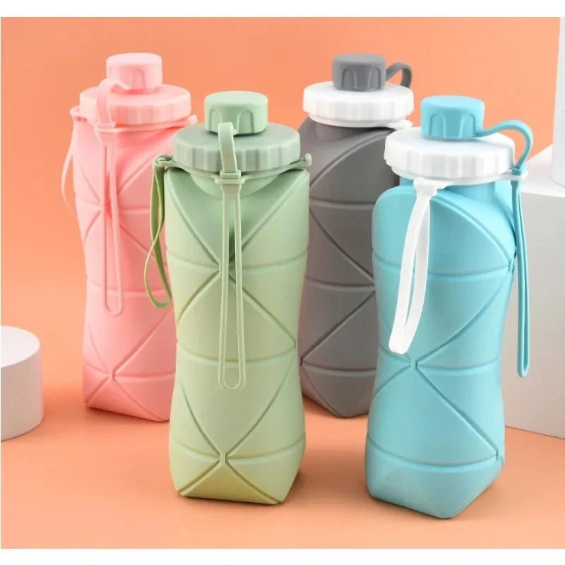600ml Silicone Foldable Water Bottle – Collapsible Travel Bottle - Image 2