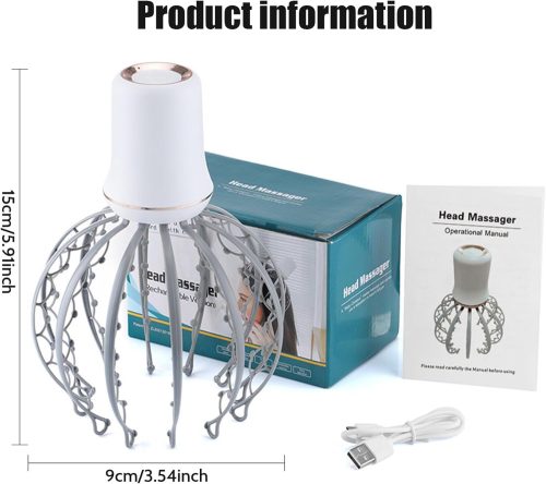 Electric Octopus Scalp Massager – 12 Claws, 3 Modes