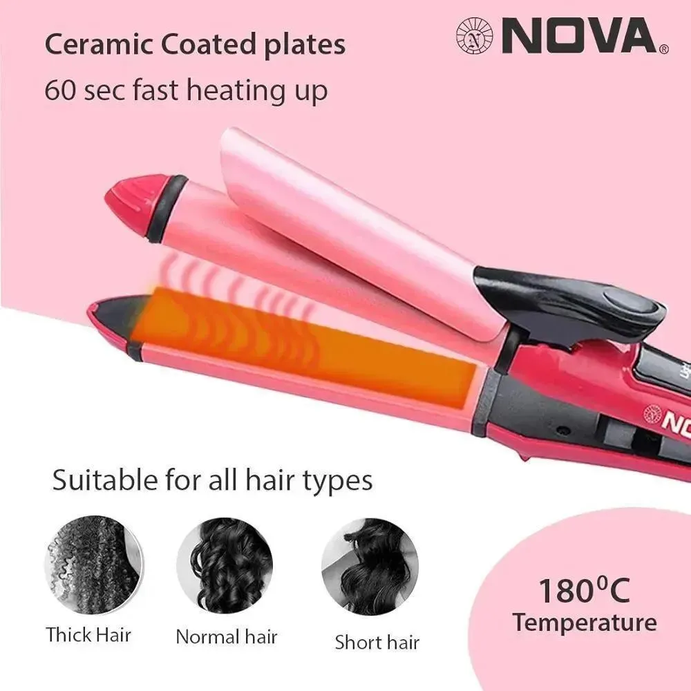 Nova 2 in 1 Hair Straightener & Curler