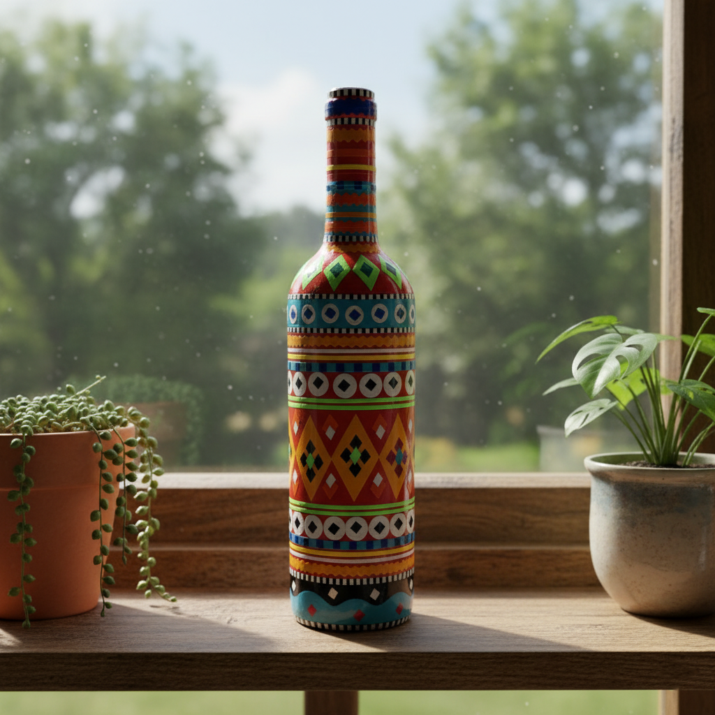 Truck Art Decorative Glass Bottle Vase 750ml - Image 3