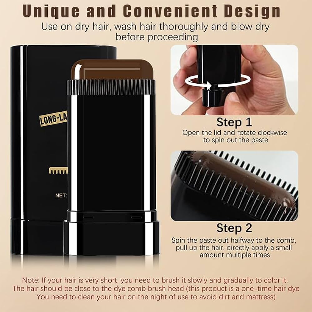 Natural Black Hair Touch-Up Wand 20g – White Hair Cover Stick - Image 3
