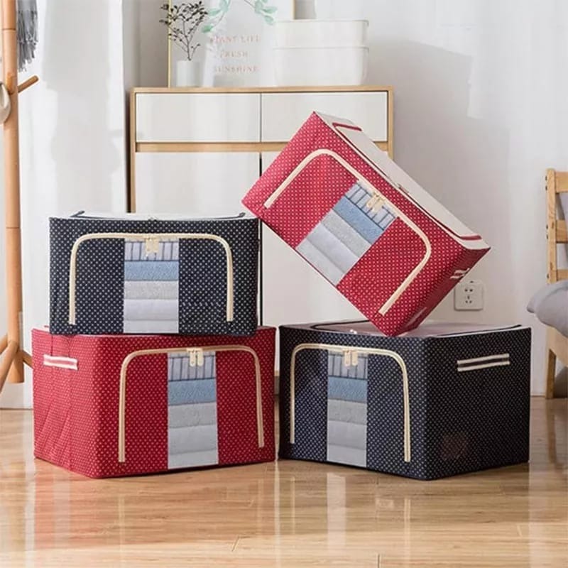 Foldable Metal Frame Clothes Storage Organizer - Image 3