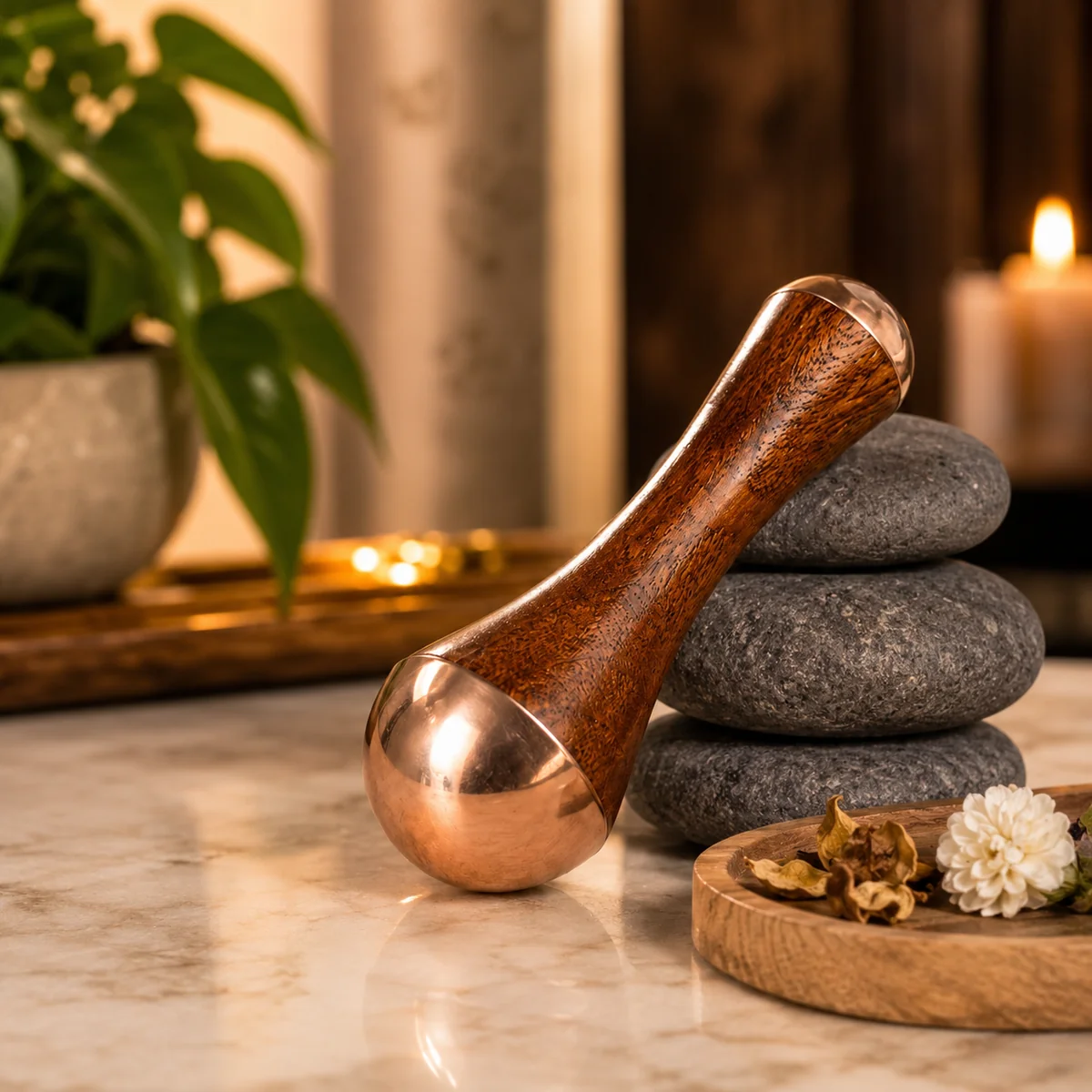Kansa Wooden Massager for Face & Foot