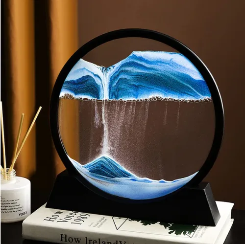 3D Moving Sand Art Lamp with Stand – Sandscape Table Decor